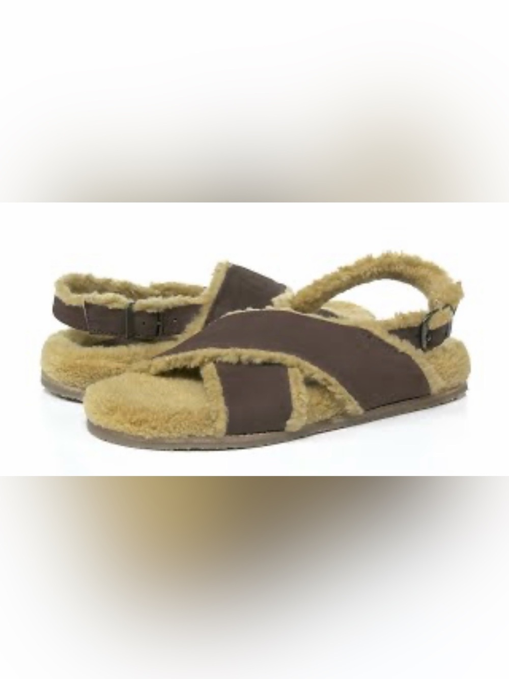 Seychelles Shearling Cross-Strap Sandals with Back Strap